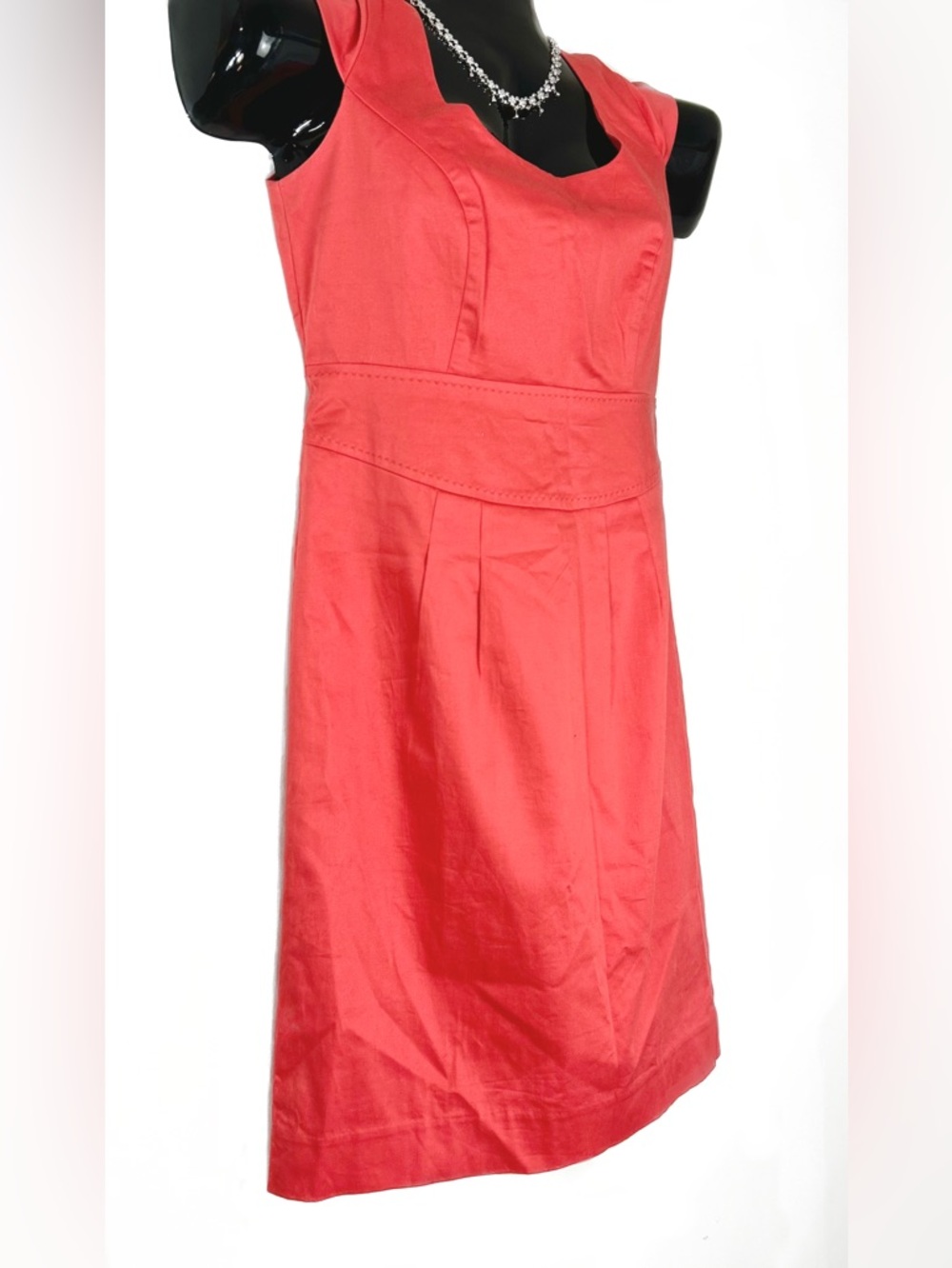 VENUS Coral Sheath Dress with Cap Sleeves